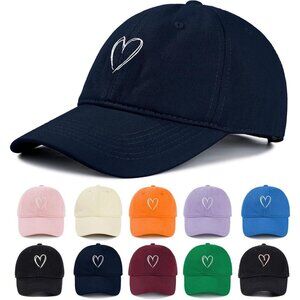 Women's Navy Blue White Adjustable Cute Cotton Ball For Golf Tennis Baseball Cap